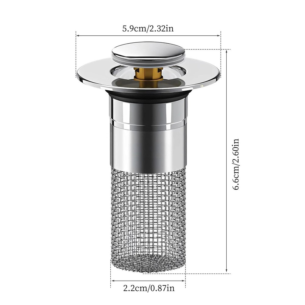 1 Pc Bathroom Sink Drain Strainer Pop Up Sink Drain Filter with Removable Filter