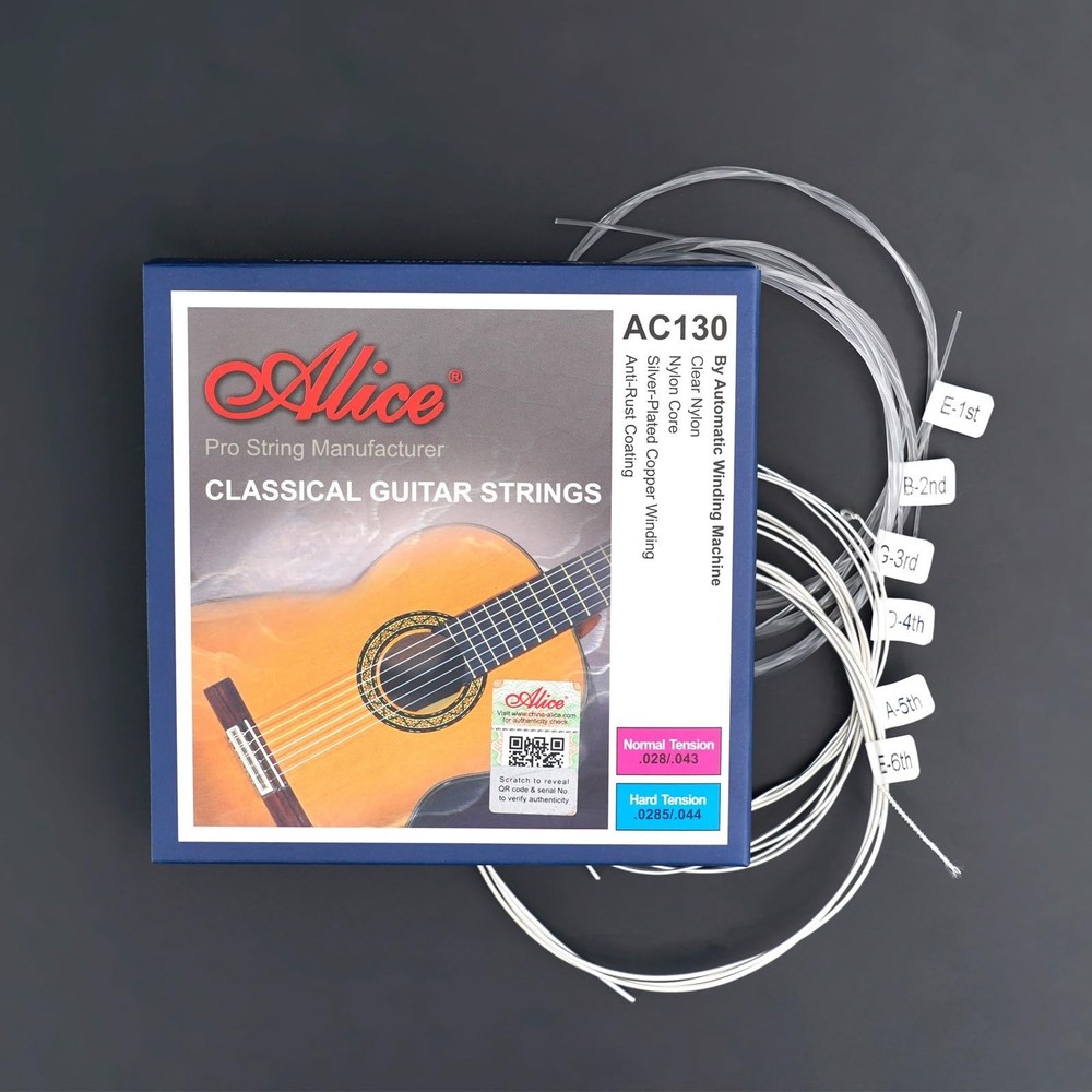 Classical Guitar Strings, Alice Classic Nylon Guitar 6 Strings Normal Tension...