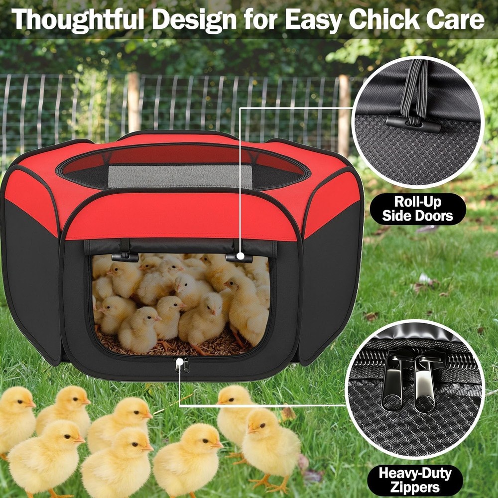 Chicken Brooder Box for Chicks - Pop Up Chick Starter Kit and Brooder Pen