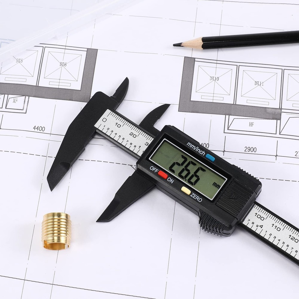 Digital Caliper Measuring Tool w/ Inch Millimeter Conversion Micrometer Ruler
