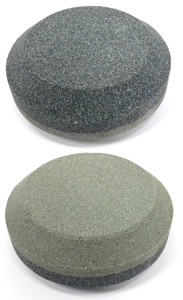 (2 Pk) Axe Hatchet Whetstone Sharpening Puck, Tool Sharpener Dual Grit 280 / 120