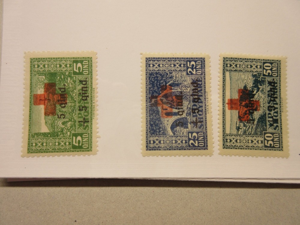 ALBANIA Scott B5, B7, B8, MINT LIGHTLY HINGED, Lot17, Cat $33