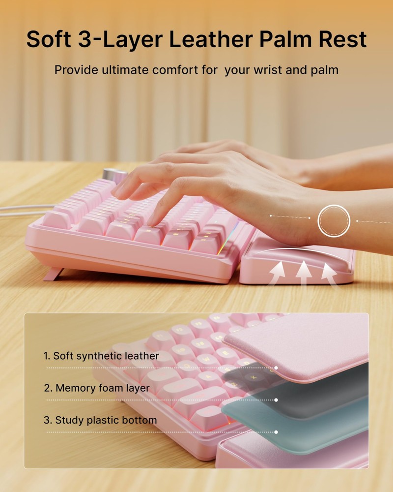 C98 Wired Keyboard and Mouse Combo, Wired Computer Keyboard with Wrist Rest, ...