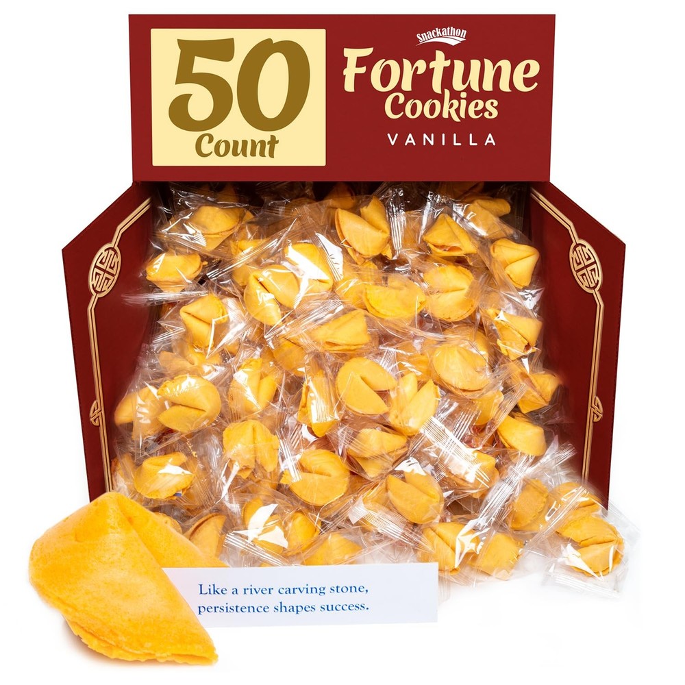 Vanilla Fortune Cookies, Individually Wrapped, Bulk Pack 50 Count