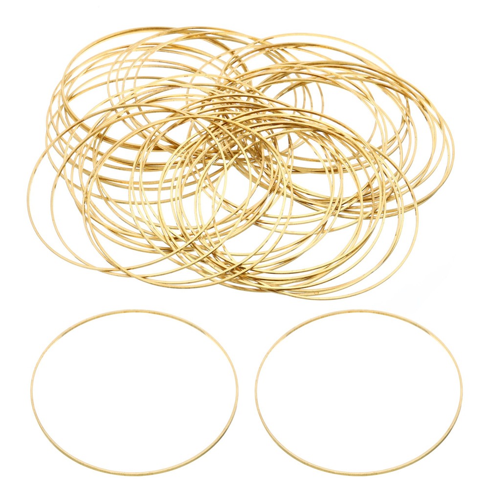 80mm OD x 78mm ID Earring Beading Hoop, 50Pcs Solid Copper Beading Ring