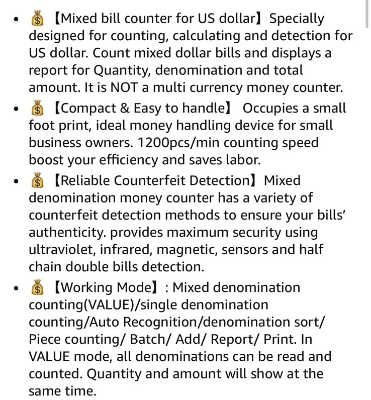 US Dollar Money Counter Machine Counterfeit Detection Receipt Printing Enabled