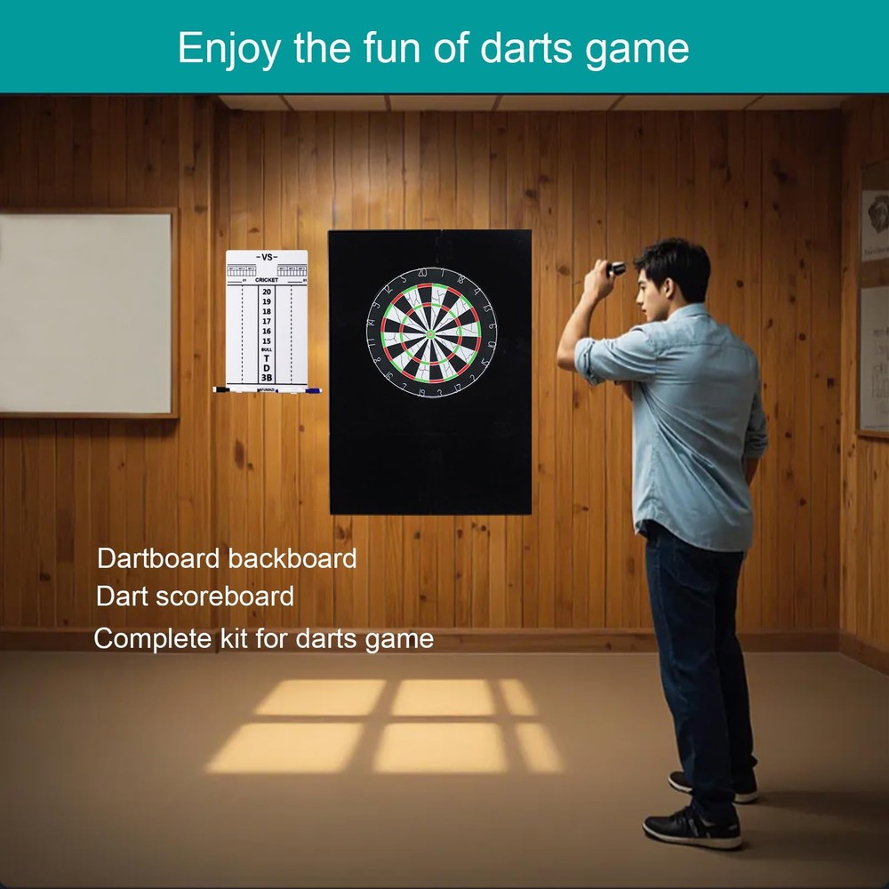 Extended Dartboard Surround, Large Dart Board Wall Protector with Scoreboard ...