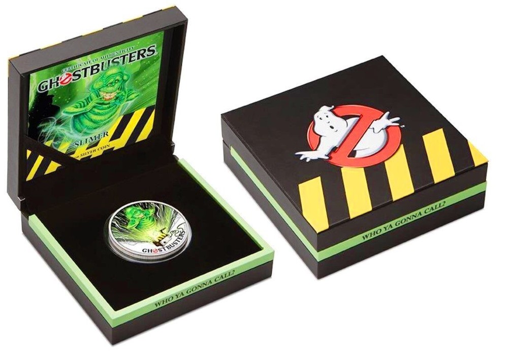 2017 Perth Mint Tuvalu GHOSTBUSTERS SLIMER 1 oz SIlver Proof $1 Coin PCGS MS70