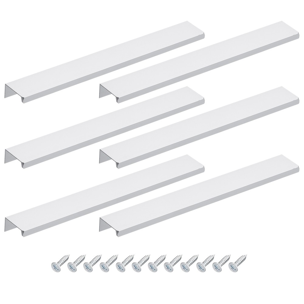 Cabinet Edge Finger Pull, 10pcs 250mm/9.84 Hidden Cabinet Pulls, Silver