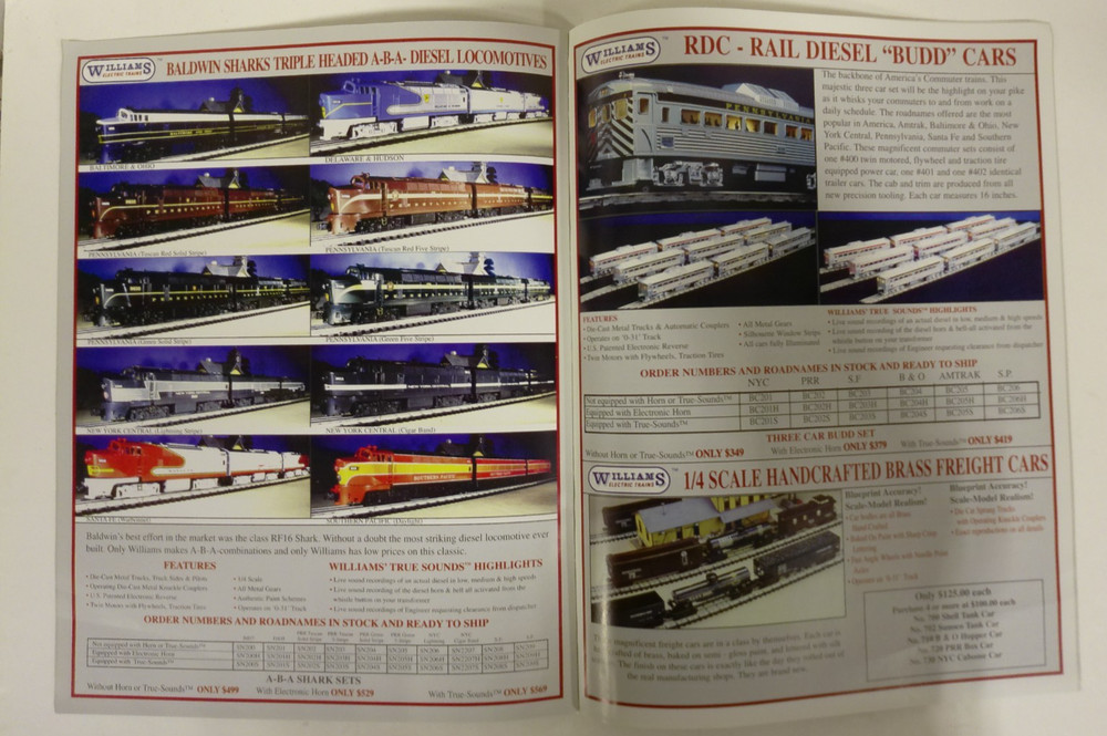 WILLIAMS ELETRIC TRAINS 1995 CATALOG