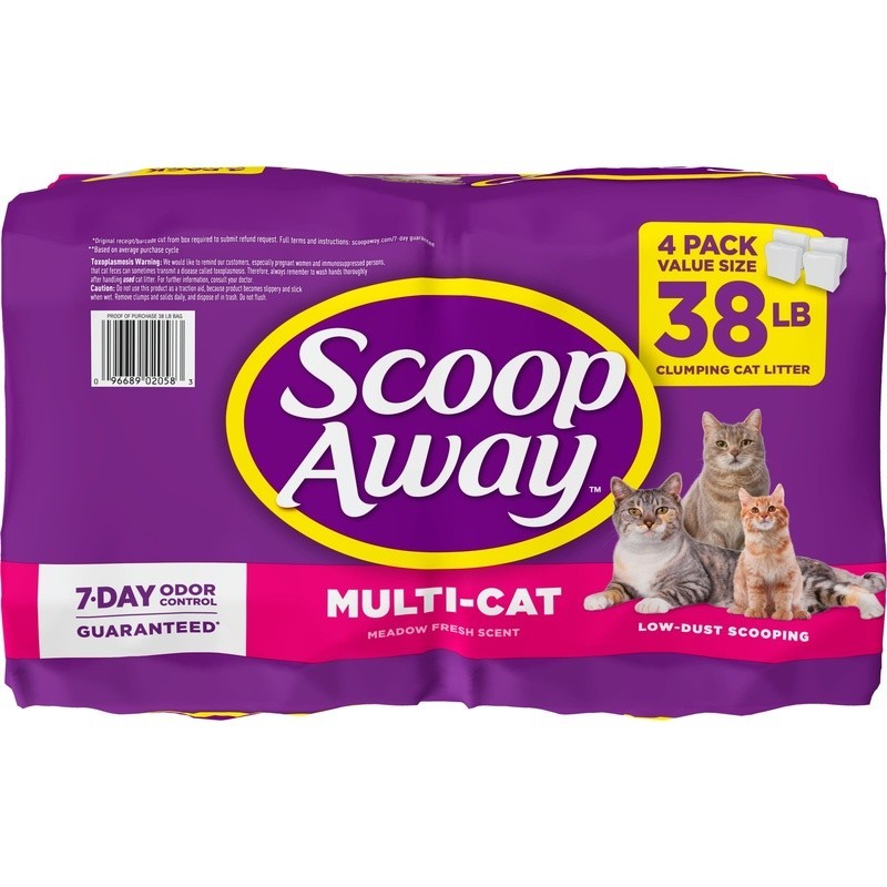 Clumping Multi Cat Litter 7 Day Odor Control Super Absorbent Meadow Fresh 38 lb