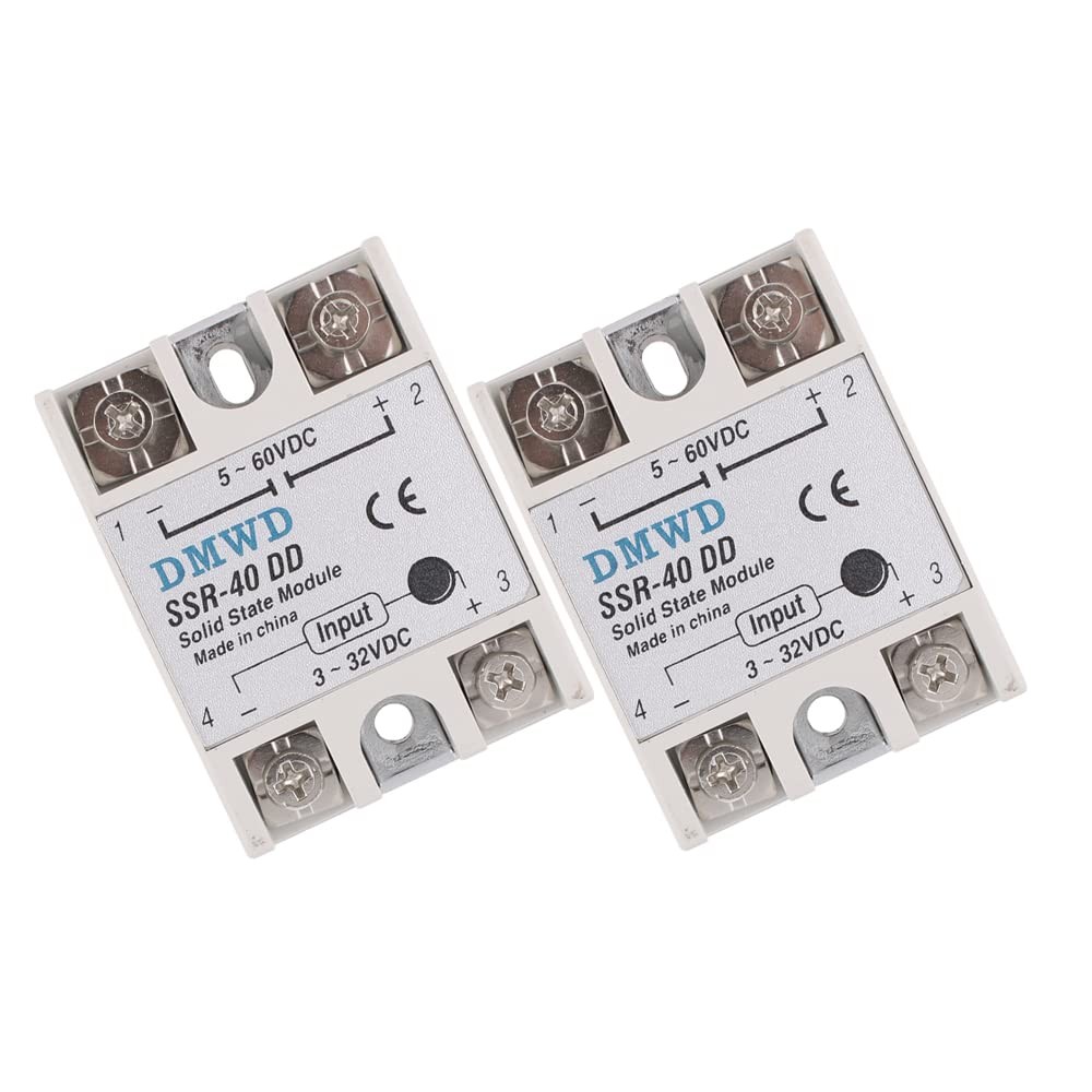 SSR-40DD Solid State Relay DC to DC (Input 3-32V, Output 5-60V) with Heat Sin...