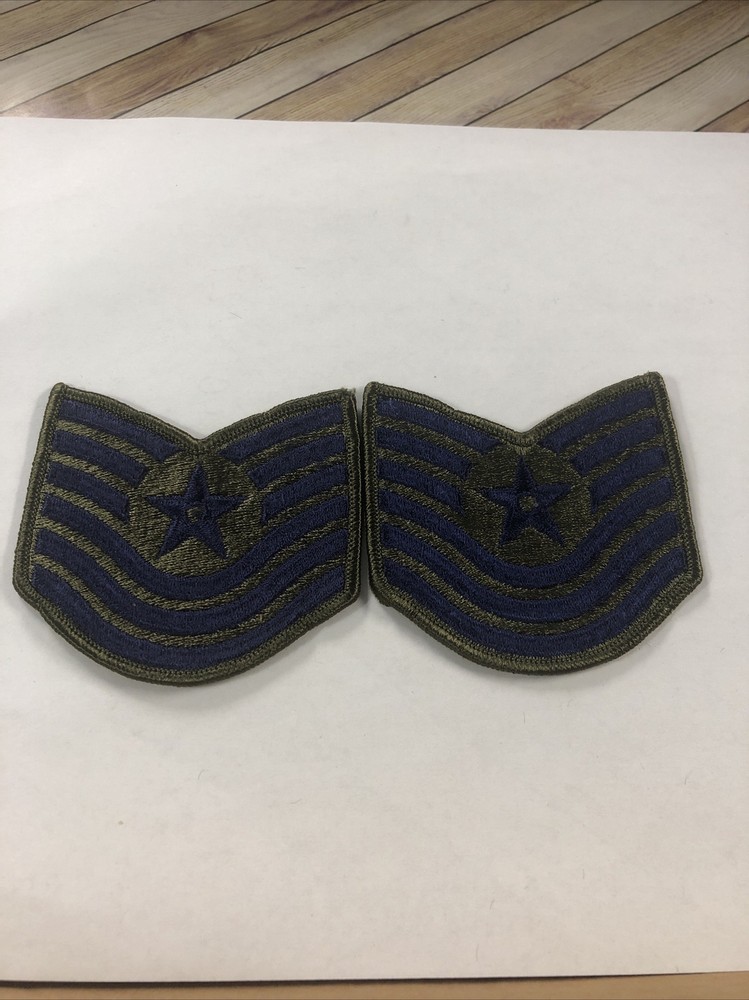 VINTAGE MILITARY PATCH SET US AIRFORCE MASTER SGT SERGEANT 3"
