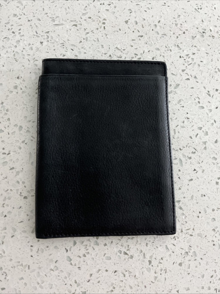 Buxton  Black Leather Passport Wallet