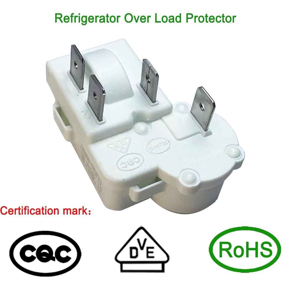 Refrigerator Freezer Compressor PTC Starter Relay, 4 Pins Over Load...
