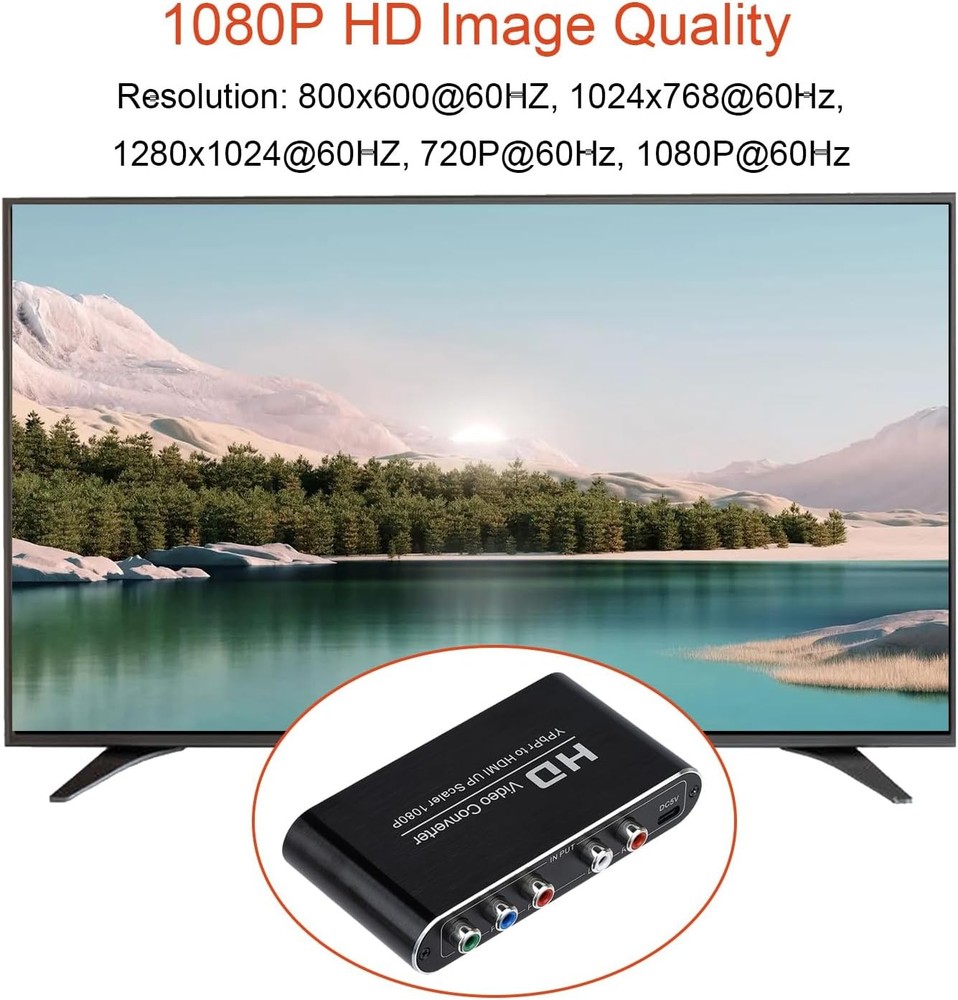 YPbPr to HDMI Converter with Scaler Function, Component Black