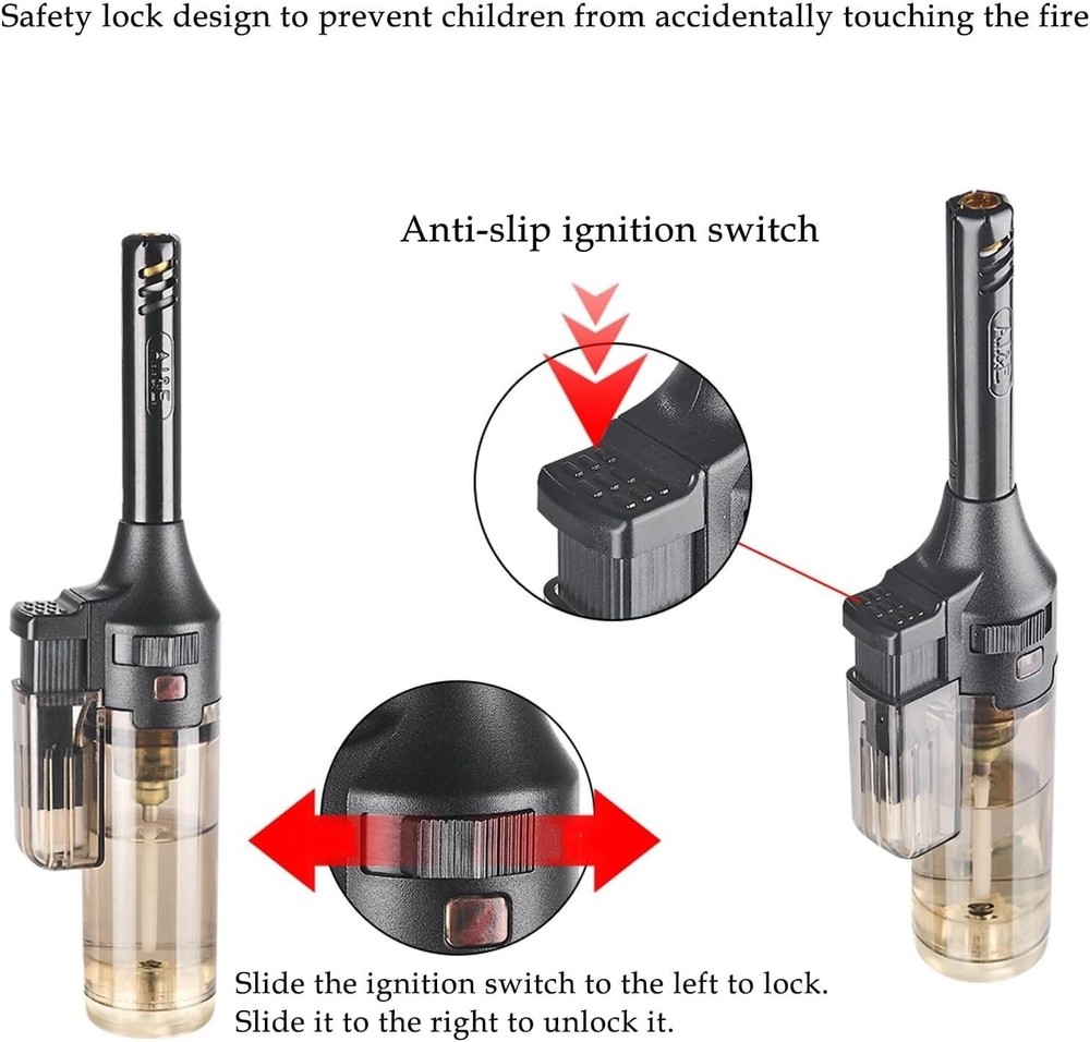 Torch Lighter, 4 Pack Green Flame Jet Lighter, Adjustable Flame Windproof Lighte