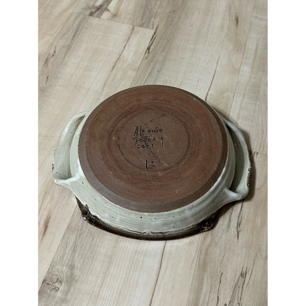 Alewine Pottery Leaf Baker Large Handthrown Ceramic Pottery Baking Dish Artisan