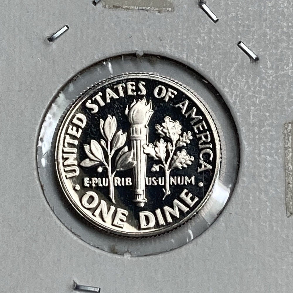 1991-S Proof Type Roosevelt 10 Cent Coin.