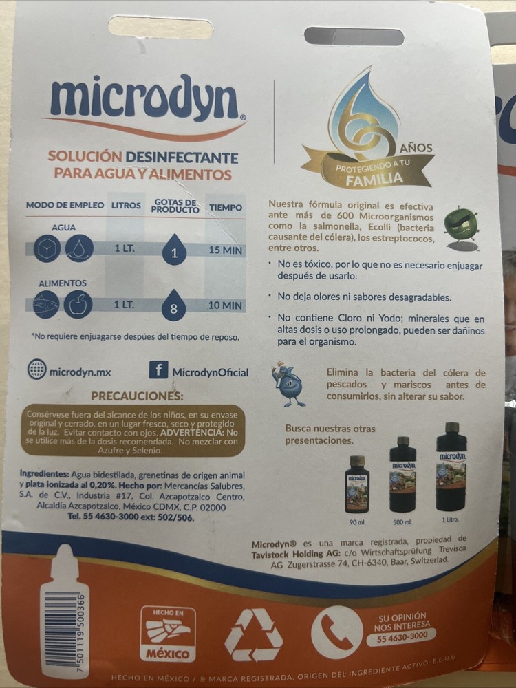 2 MICRODYN Vegetable Wash 15 ml NEW in sealed package