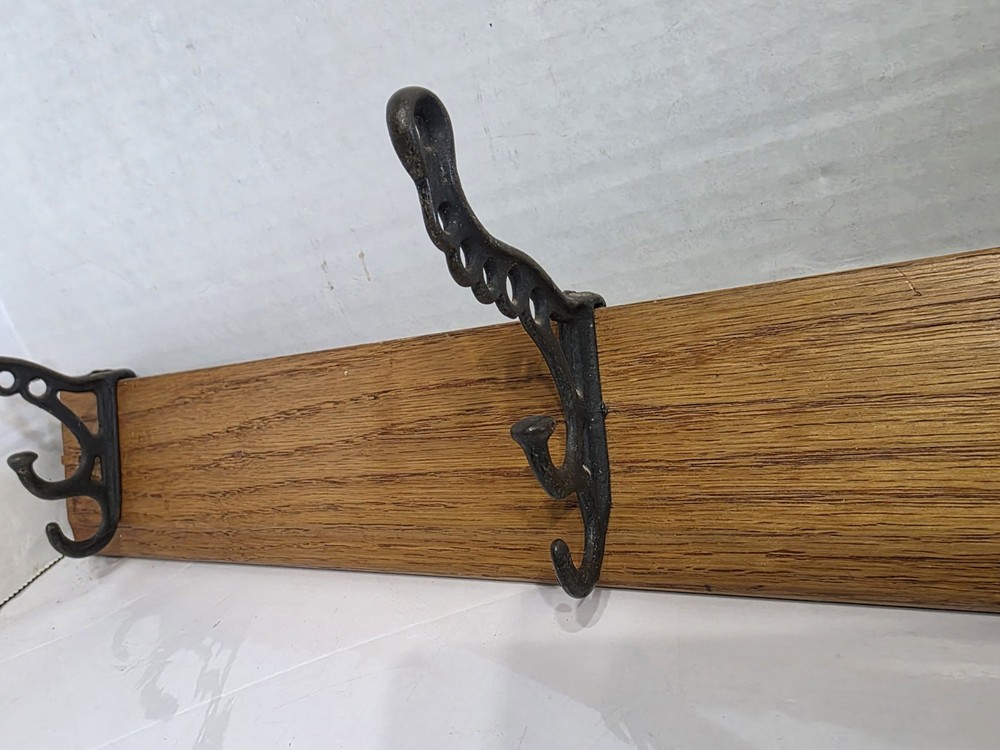 4 Cast Iron Coat Hooks Vintage
