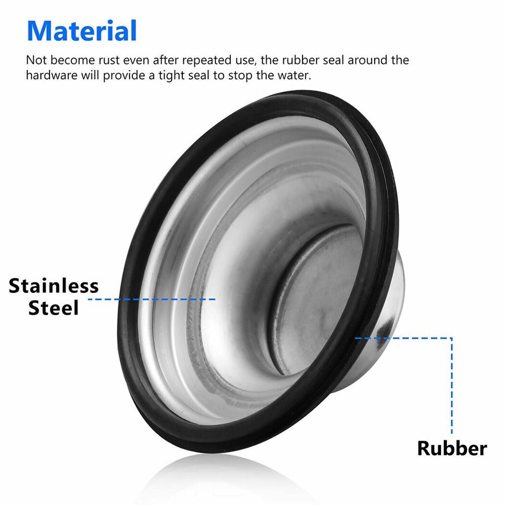 Kitchen Sink Stopper Replacement Stainless Steel Construction Fits Many Brands