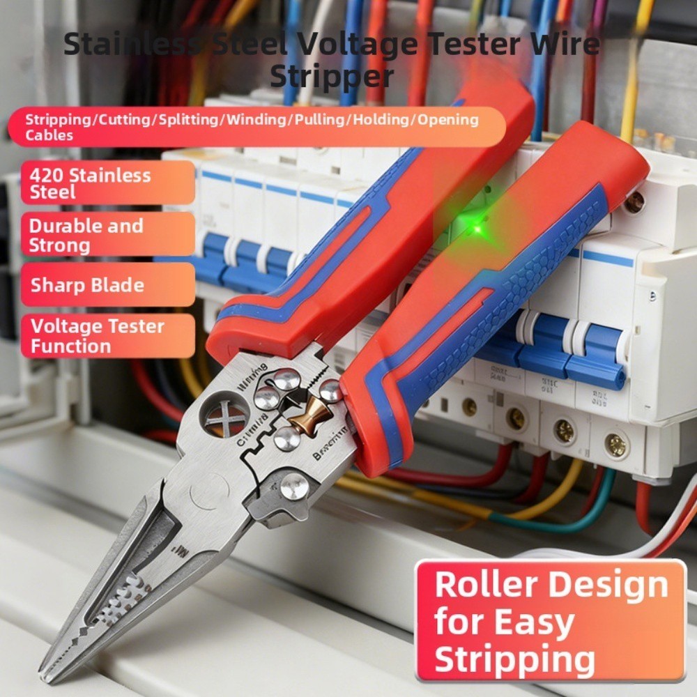 Multi Functional Wire Stripping and Electrical Testing Tool for Industrial Use