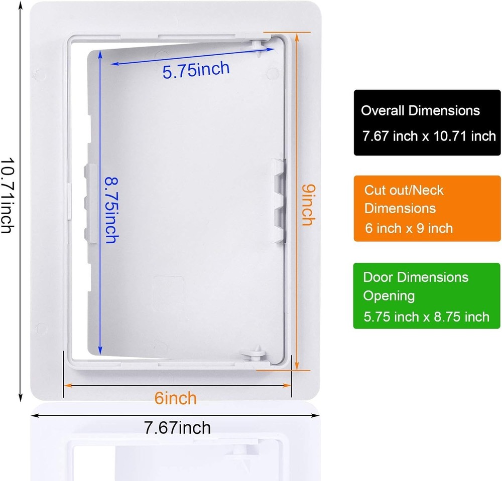 Quick Install 6 x 9 Inch Access Panel - Durable Plastic for Ceiling/Wall Use
