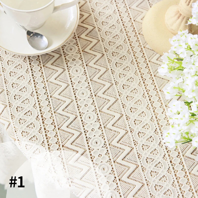 Tablecloth Rectangular Hollowout Woven Table Cloth Decorative Table Cover