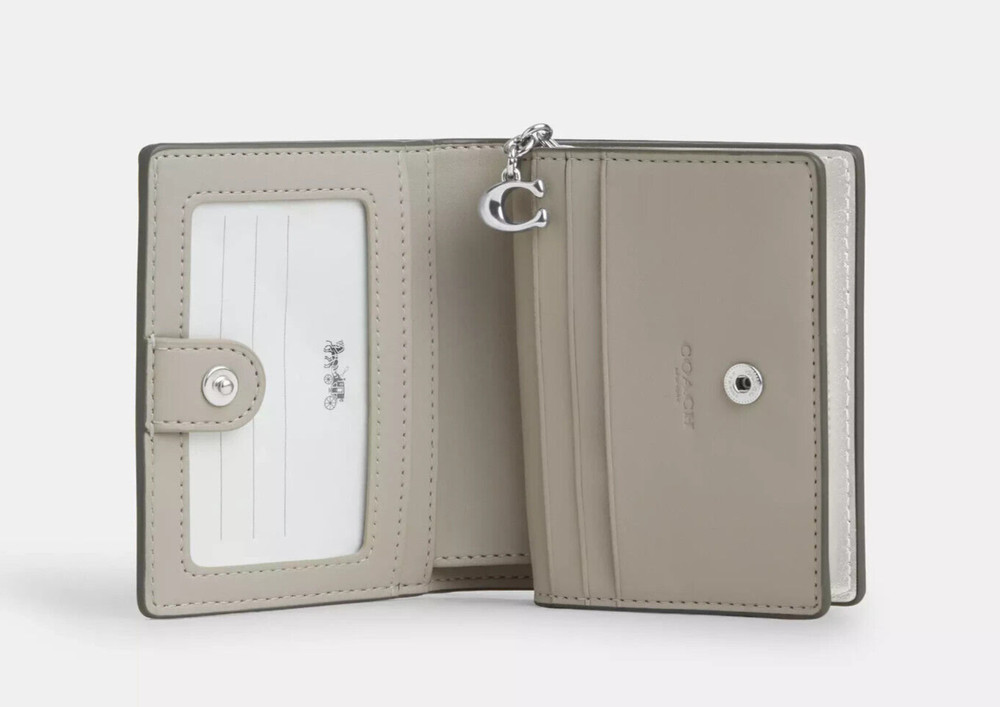 Coach Light Silver Pearlized Smooth Leather Snap Wallet (CW792) - NWT