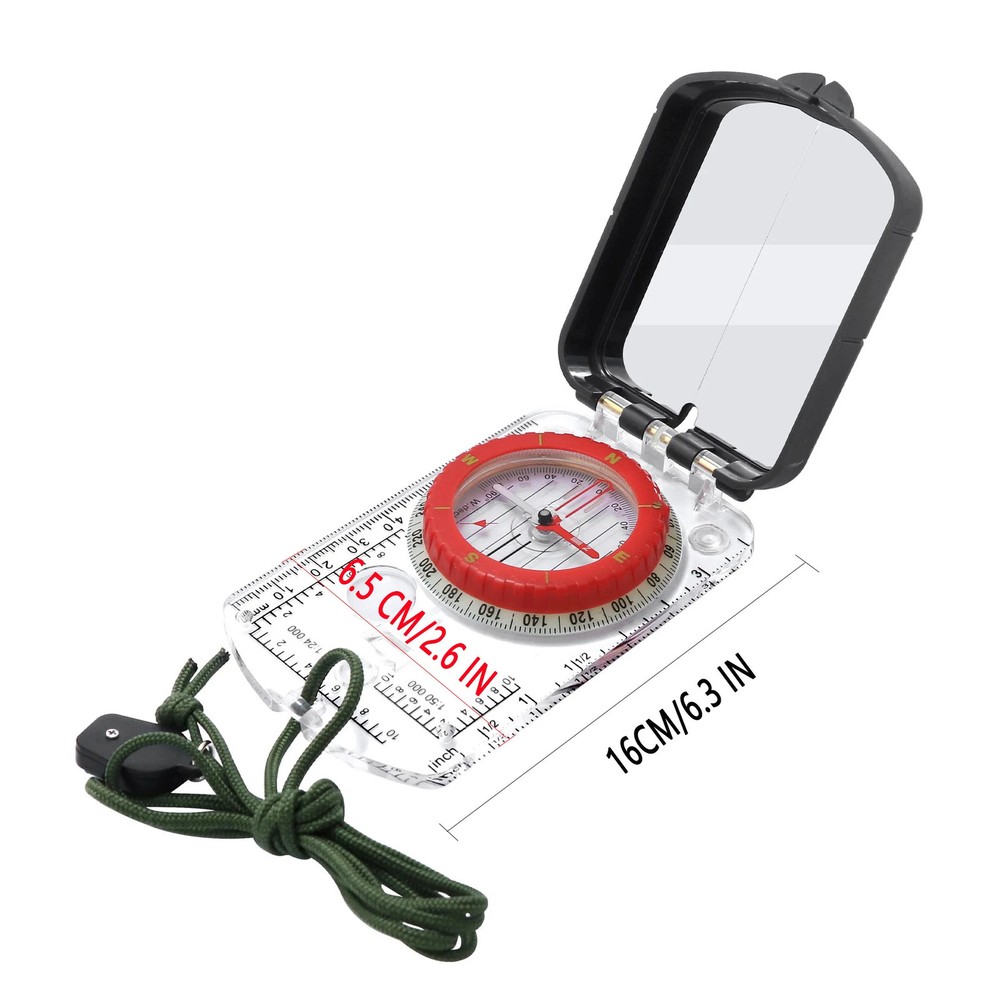 Orienteering Map Compass-Sighting Mirror with Adjustable Declination,Clinometer&