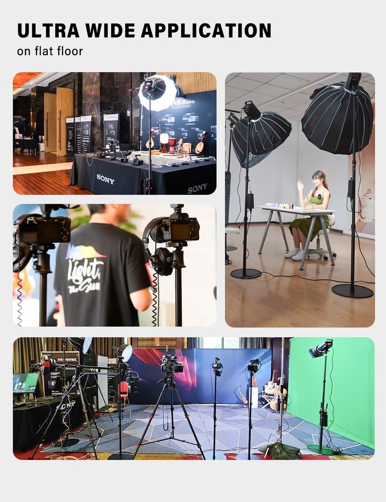 A400 Round Base Monopod Stand, 79'' Studio Light Stand with Flat Base, Alumin...