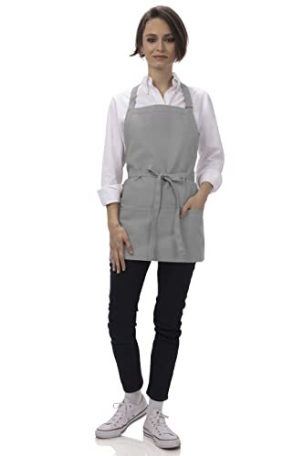Unisex Three Pocket Apron One Size Grey