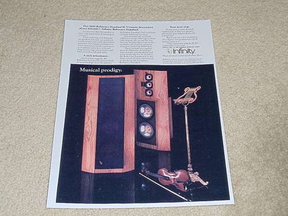Infinity Reference Standard II Speaker Ad, 1981, 1 pg
