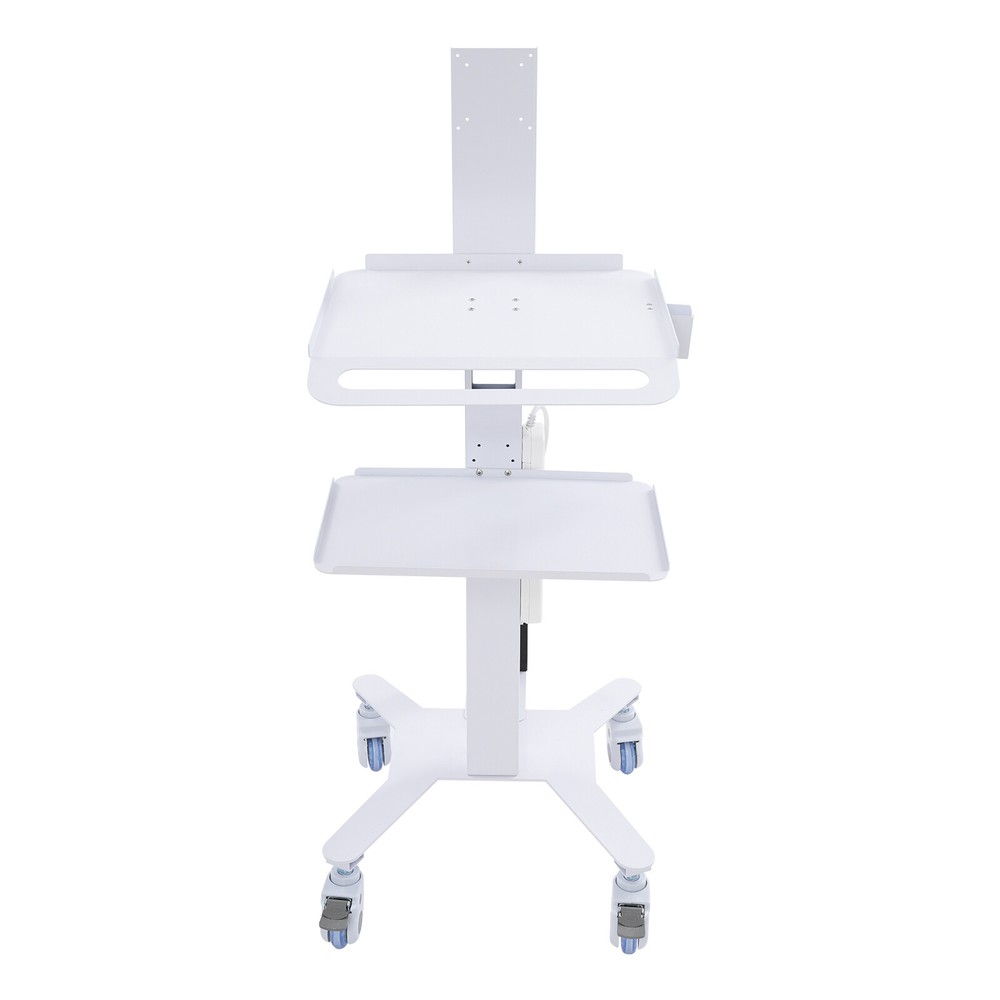 Mobile Standing Workstation Adjustable Height Rolling Computer Cart With Wheels