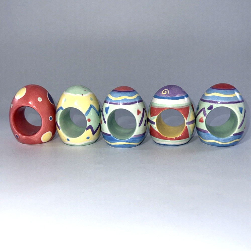 Ceramic Easter Egg Shaped Napkin Rings