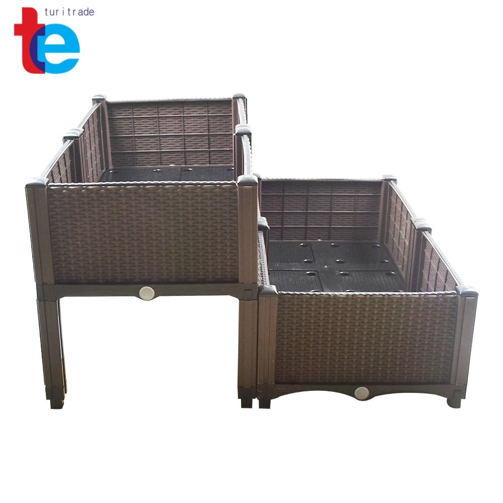 1x Elevated Rectangular Garden Bed Flowers Vegetable Growing Planter Care Box