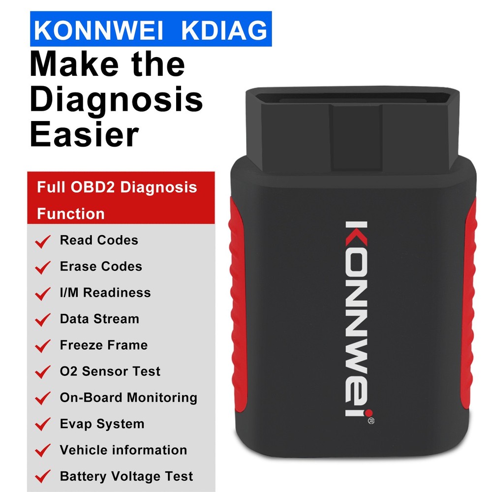 KONNWEI KDIAG Wireless Car OBD2 Reader Code Scanner ABS SRS Diagnostic Tool