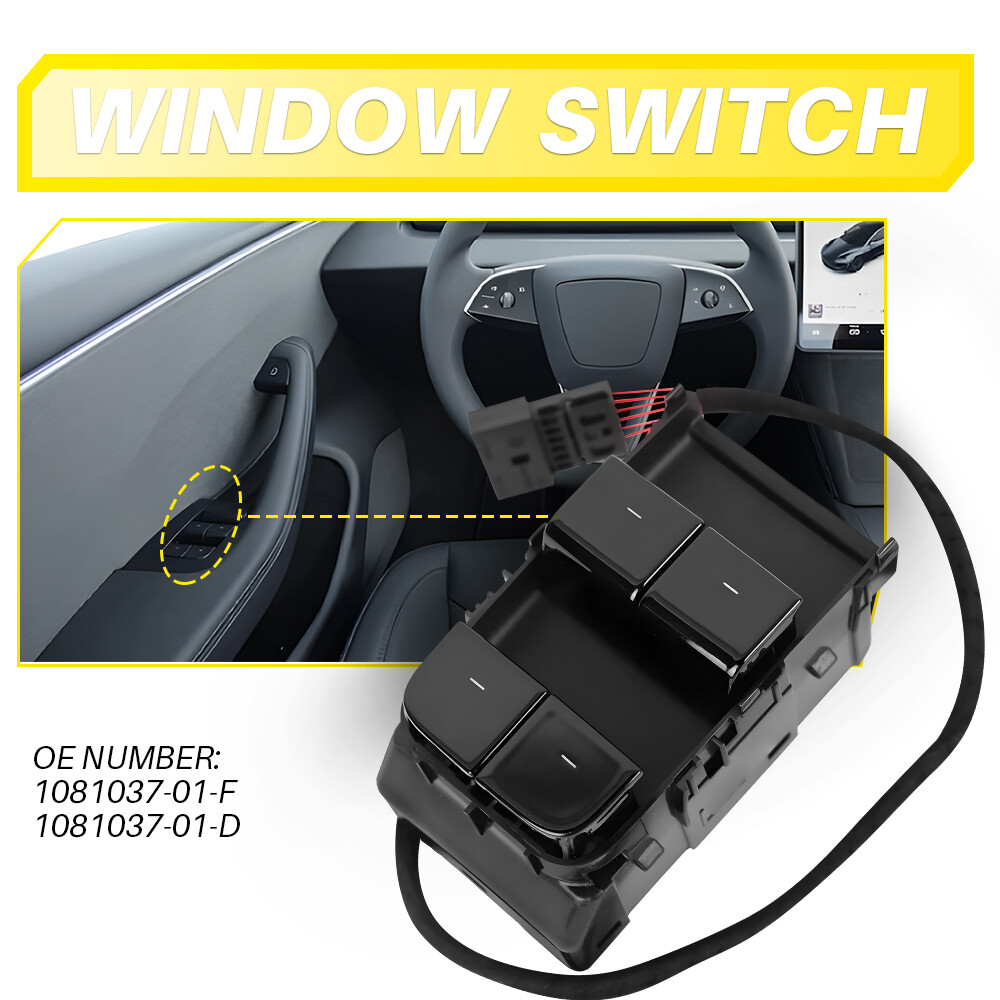 Master Power Window Switch For 2017-2020 Tesla Model 3 M3 Front Left Driver Side