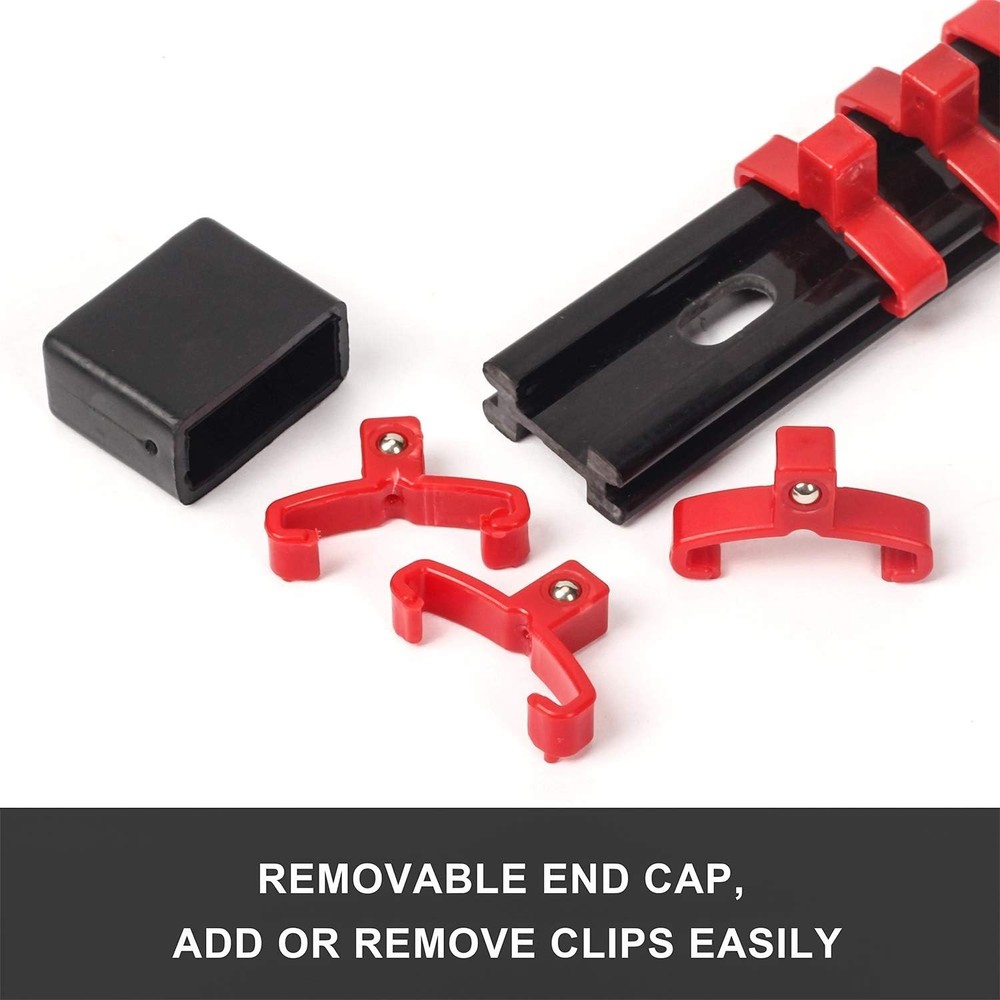 Heavy-Duty 6-Piece Socket Organizer with Color-Coded Clips for Easy Access