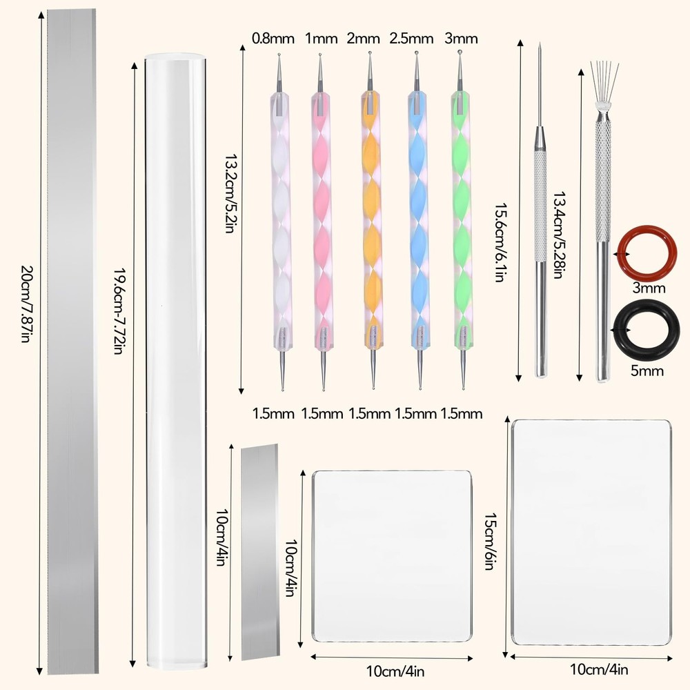Polymer Clay Tools, Acrylic Roller Pin, Cutters transparent