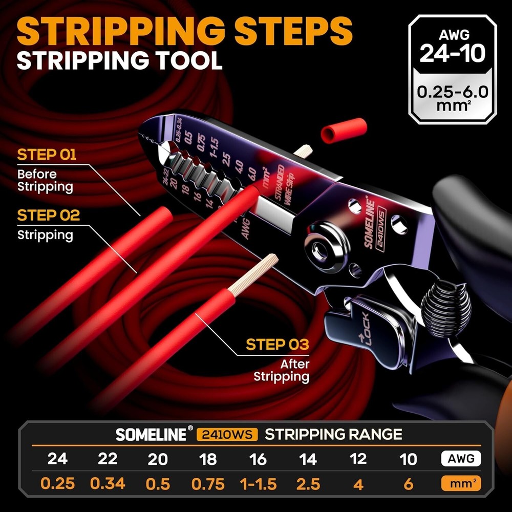 Complete Crimping Tool Kit: 24 Sizes Insulated Ferrules with Wire Stripper
