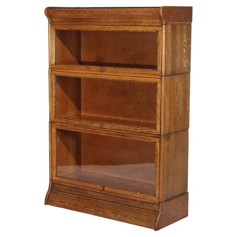 Globe Wernicke School Oak Three Stack Bookcase C1920