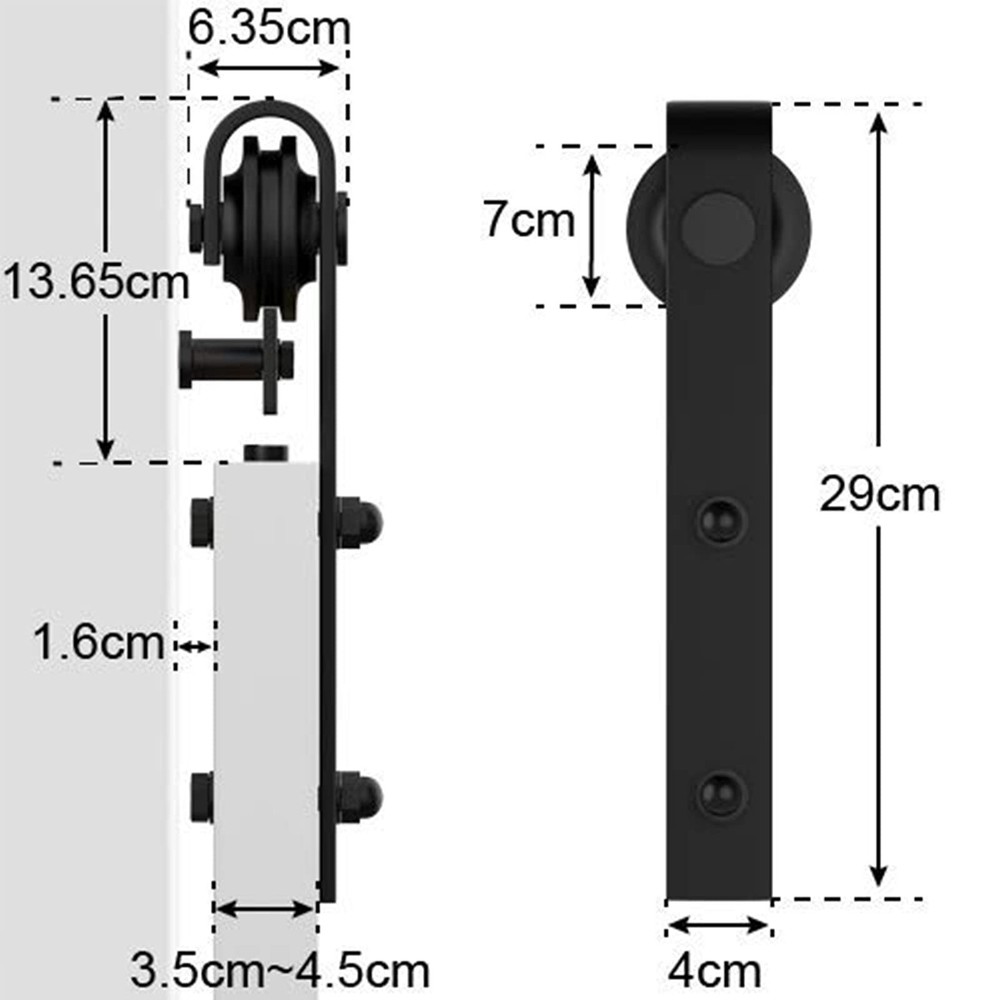 Sliding Barn Door Roller Hardware Kit j Shape Design