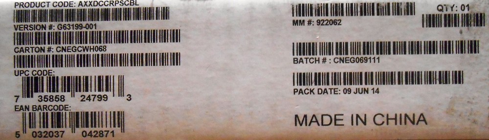 Intel AXXDCCRPSCBL Accessory DC Power Cable New Bulk Packaging