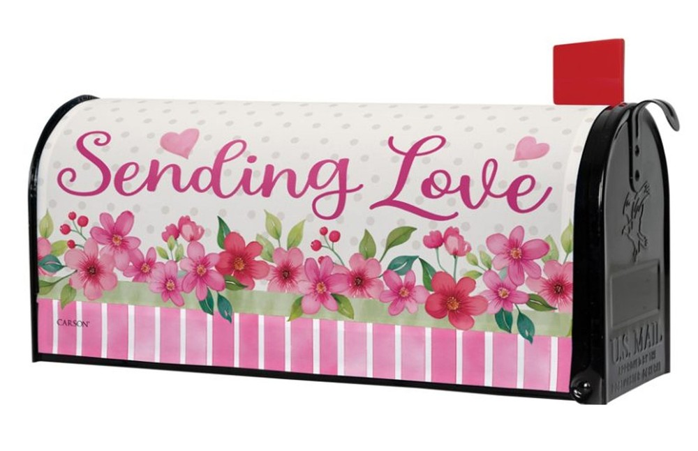Floral Heart Nylon Mailbox Cover