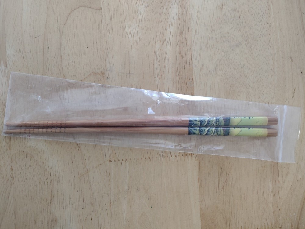 New Chopsticks With Tree And Wave Water Pattern Approx 9 Inches Long