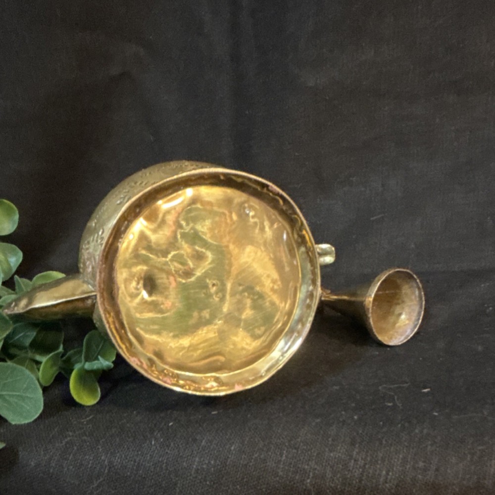 Vintage Etched Brass Turkish Dallah Teapot
