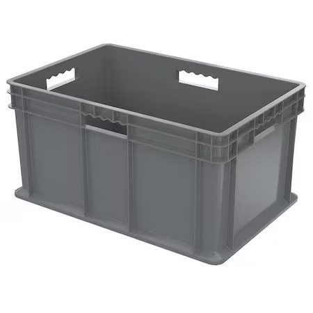Akro-Mils 37682Grey Solid & Stackable Straight Wall Storage Container, 20 Gal,
