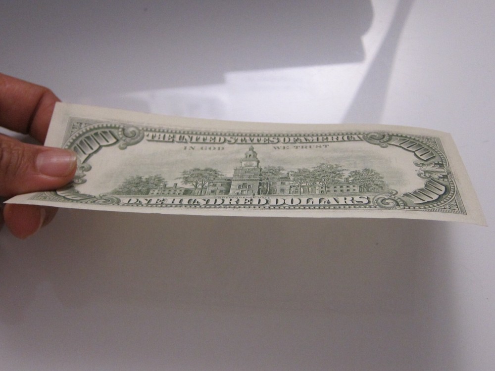 1985 $100 Double Impression Printing Error Uncirc K23080531A